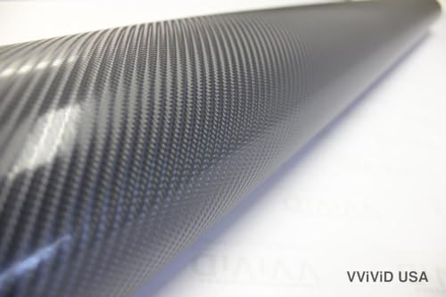 VViViD® Meteorite Dark Grey True R Carbon Fiber Vinyl Wrap Roll with Air Release Technology (1ft x 5ft)