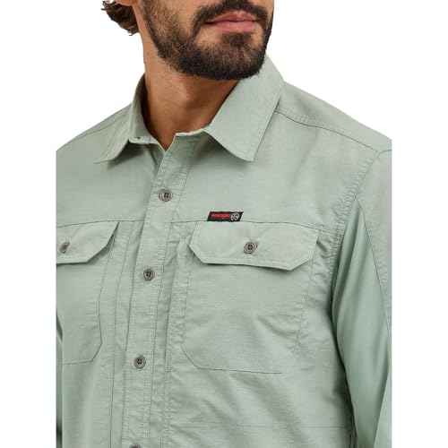 ATG by Wrangler Men's Long Sleeve Mixed Material Shirt