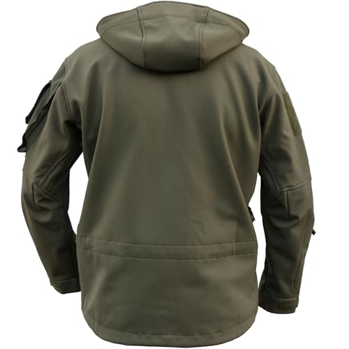 Kitanica Men's TACS Softshell Jacket - Rugged Waterproof Windproof Insulated Tactical Jacket with 12 Pockets & Adjustable Fit