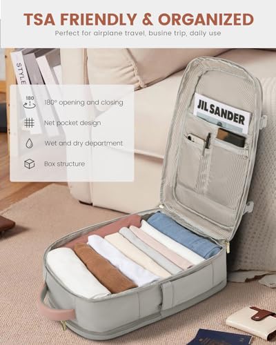 LOVEVOOK Travel Backpack For Women, 40L Carry On Backpack Flight Approved, TSA Personal Item Travel Bag Fits 17 Inch Lapto...