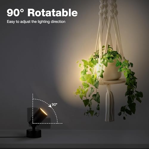 SUNVIE 2 Pack LED 120V SpotLights Indoor, 3W Up Lights Floor Spotlight, 3000K Uplights Indoor Accent Lighting for Plants P...