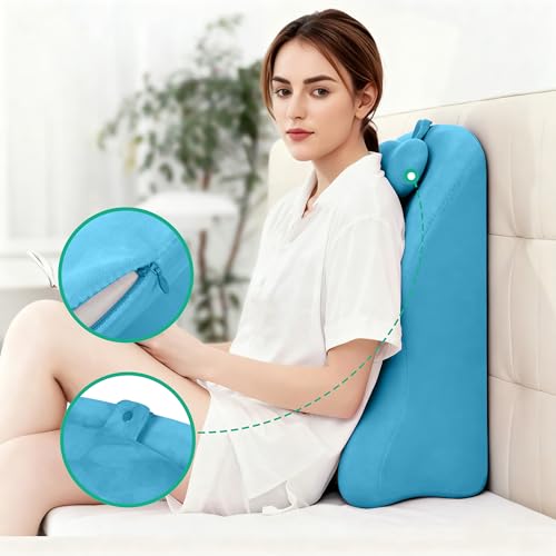 JUBILOOM Ergonomic Sweet Position Wedge Pillow for Adults, Multifunctional Postures Bed Pillows for Relaxing,Blue