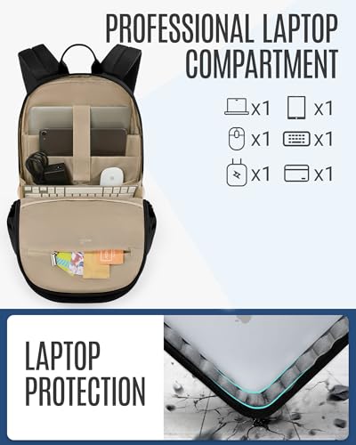 LIGHT FLIGHT Travel Backpack for Women, 15.6 Inch Laptop Backpack with USB Charging Hole, Water Resistant College Bookbag,...