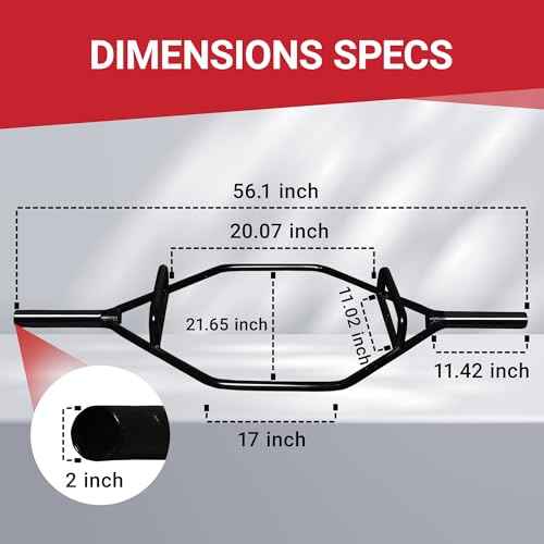 Fitvids Olympic 2-Inch Hex Weight Lifting Trap Bar with Long and Rotating Sleeves, 500-Pound Capacity, Open ?or Close Design, Alloy Steel, ?B?lack