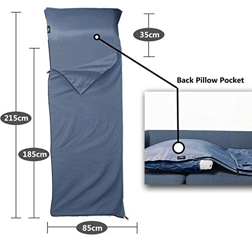 Frelaxy Sleeping Bag Liner, XL Travel Sheet & Camping Sheet for Backpacking, Hotel, Hostels & Traveling, Comfy & Easy Car...
