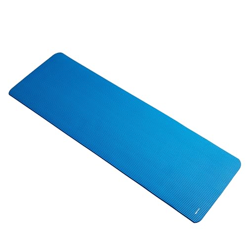 Amazon Basics 1/2 Inch Extra Thick Exercise Yoga Mat with Carrying Strap, Cushioned Support, for Fitness and Gym Workouts, Blue