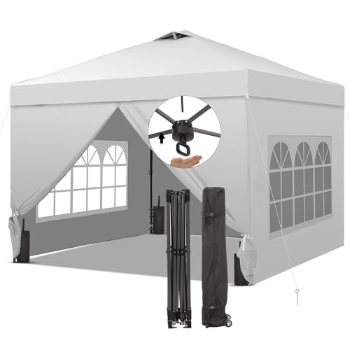 Saemoza 12x12 Pop Up Canopy Tent with One Push Setup, Portable Sun Shade Tent, Instant Easy Up Canopy with 4-Sidewalls & W...