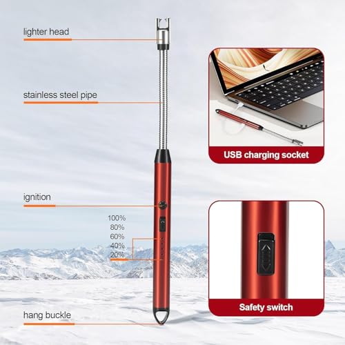 Propane Tank Top Heater, 12-18,000 BTU Tank Top Portable Propane Heater with USB Rechargeable Lighter, 3 Settings Shut-off...