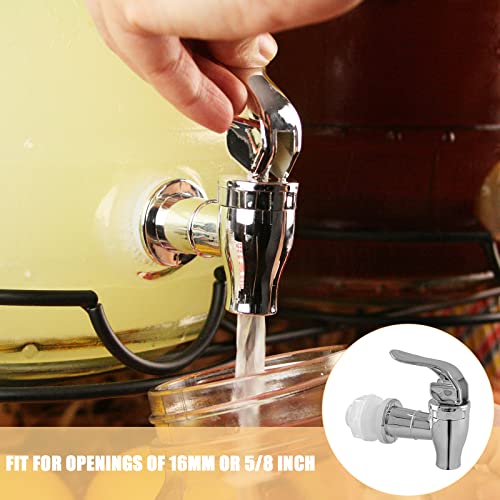 Biaungdo 2 Pcs Replacement Spigot for Beverage Dispenser, Silver Push Style Beverage Dispenser Carafe Spigot Water Dispens...