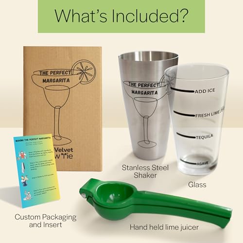 The Perfect Margarita | Easy to Use Margarita Cocktail Shaker Kit | Single & Double Recipes | No Jiggers or Measuring Tool...