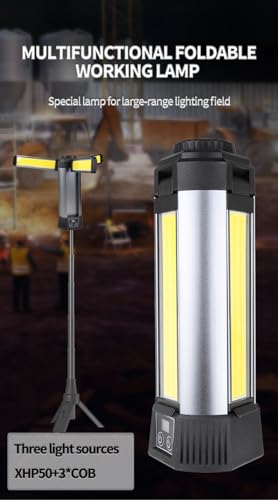 Rechargeable Camping Lights,Telescopic & Collapsible Mobile Lighting,LED Camping Lantern,Built-in 6000mAh Battery Work Lig...
