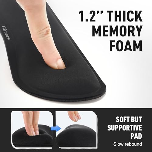 Gimars Upgrade Enlarge Silky and Superfine Fabric Gel Memory Foam Keyboard Wrist Rest Set, Ergonomic Keyboard Mouse Wrist ...