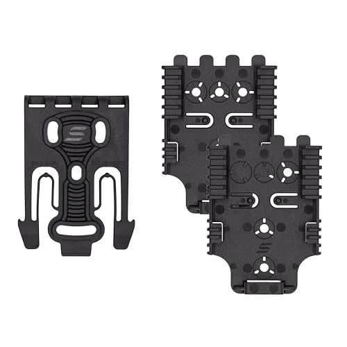 Safariland Quick Locking System Kit 9006483 Polymer Attachment for Weapon Holster with Locking Fork and Duty Receiver Plate - Black, One Size