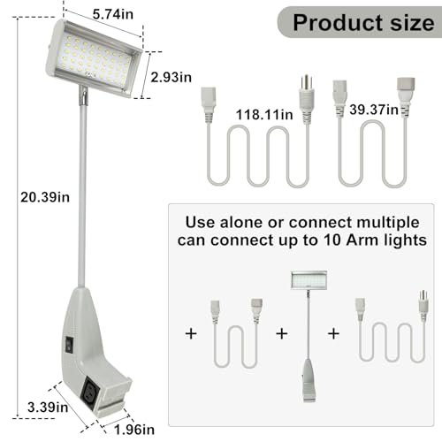 SUNLITOPTO Trade Show Lights LED Display and Exhibit Arm Lighting, Connectable Tradeshow Lights Included Clamps, Mounting ...