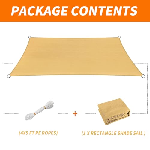OOTONAT 16' x 20' Rectangular Sun Sail Shades Canopy UV Block Outdoor Shades for Patio Garden Backyard Pergola Shade Cover...