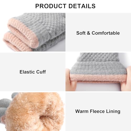 Clothirily Winter Gloves for Women, Touch Screen Gloves with Thermal Soft Lining, Elastic Cuff Winter Gloves for Cold Weather