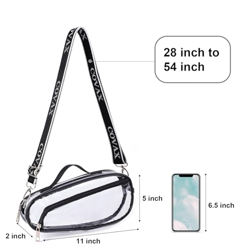 COVAX Clear Crossbody Purse Bag, Stadium Approved for Concerts, Festivals