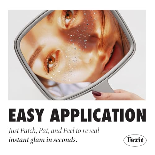 Fazit Makeup Patches - Silver Speckles - Glow Up Make-Up Patches - Cute Glitter Makeup Accessories for Women - Cosmetic Gl...