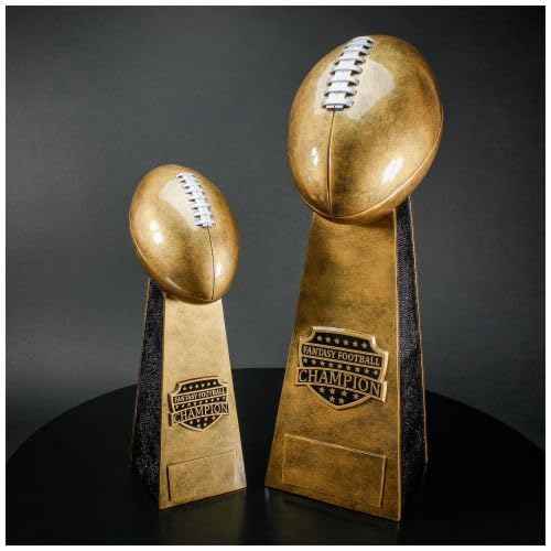 Decade Awards Fantasy Football Champion Trophy - 16 Inch Tall - FFL Champion Gold Tower Award - Engraved Plate On Request (Gold, 16)