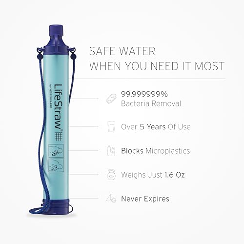 LifeStraw Personal Water Filter for Hiking, Camping, Travel, and Emergency Preparedness