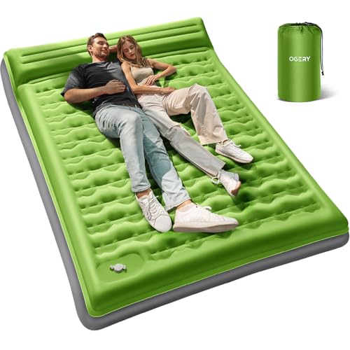OGERY Sleeping Pad for Camping, 6" Extra-Thick Reinforced Camping Sleeping Pad with Pillows & Built-in Foot Pump, Ultralig...