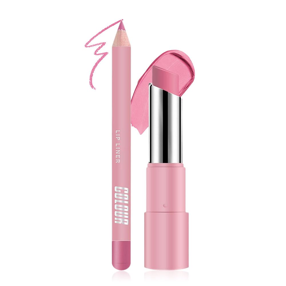 2-in-1 Light Purple Matte Lip Liner & Lipstick Combo Set,Lips Kit with Lip Liner Lip Stains Long Lasting Waterproof Smudge Proof