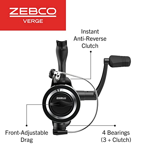 Zebco Verge Spinning Fishing Reel, Right or Left-Hand Retrieve, Pre-Spooled with Zebco Fishing Line, All-Metal Gears, TRU ...
