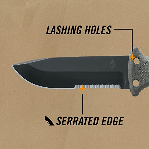 Gerber Gear LMF II Infantry Survival Knife, Military Grade Tactical Fixed Blade with Serrated Edge, Shock Absorbing Handl...