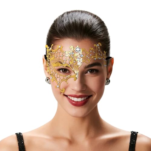 EMORBALS Masquerade Mask for Women, Masquerade Mask for Venetian Ball, Wedding, Mardi Gras&Costume Party, Stretch Cord Design