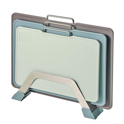 KOFRAND Plastic Cutting Boards with Grinding Area and Measurement, Cutting Boards for Kitchen Dishwasher Safe, Set of 3 wi...