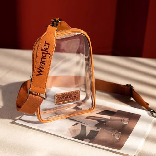 Wrangler Crossbody Clear Sling Bags for Women Stadium Approved Cross Body Purse for Sports Events Concerts
