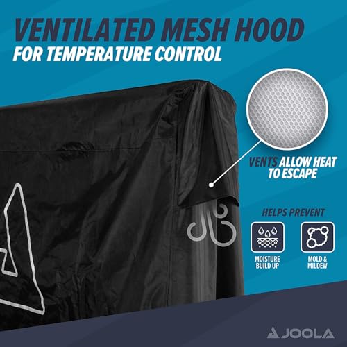 JOOLA Waterproof Ping Pong Table Cover ? Heavy-Duty, Outdoor Protection - Table Tennis Cover for Garage, Basement, Indoors or Outside - Fits Large & Small Folding Ping Pong Tables in Upright Position