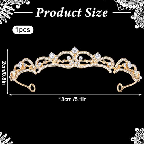 Gold Tiaras and Crowns for Women Wedding Tiaras for Bride Rhinestone Princess Crowns Small Gold Tiara Crown Headband for W...