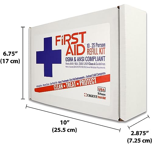 OSHA & ANSI First Aid Kit Refill/Upgrade, 25 Person, 78 Pieces, ANSI 2021 Class A for Office, Business, Home or car Boxes ...