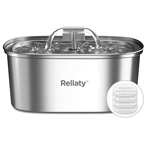 Cat Water Fountain Stainless Steel: 3.2L/108oz Pet Fountain Water Bowl Dog Drinking Dispenser Cat Feeding & Watering Suppl...