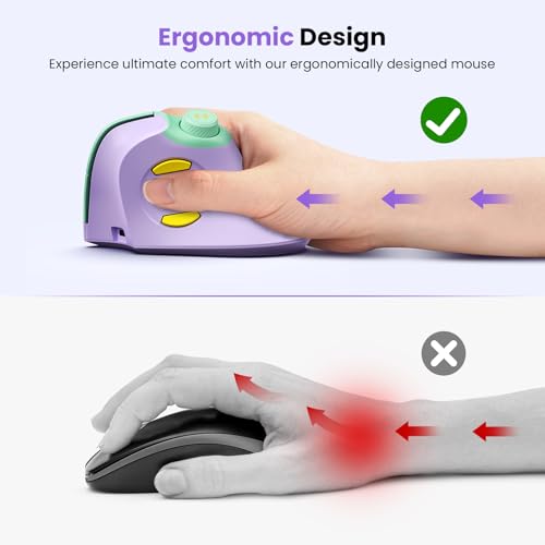 seenda Ergonomic Mouse Wireless, MOU-302 Bluetooth Vertical Mouse Rechargeable, Ergo Optical Mice with 1000/1600/2400 DPI,...
