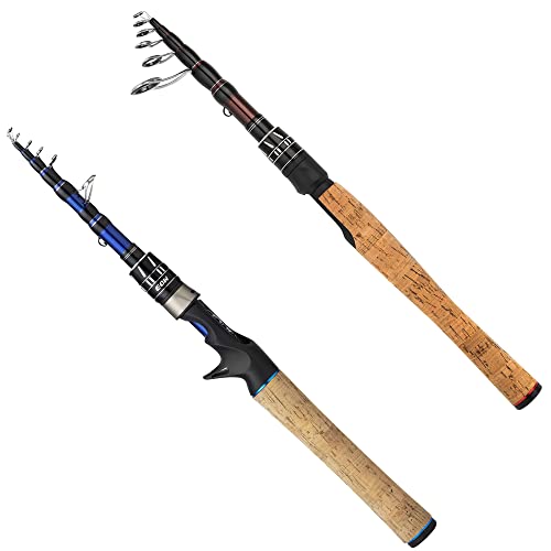 EOW Telescopic Spinning Rod 1pc of 7' & Xpedite Pro Telescopic Casting Rod 1pc of 7', 24T Carbon Blanks & Solid Carbon Ti...