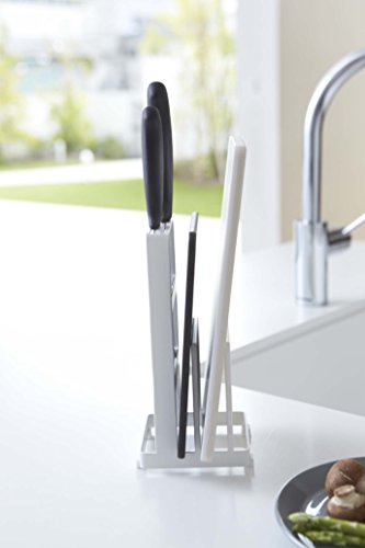 Yamazaki businessman kitchen knife and cutting board stand plate white 2436