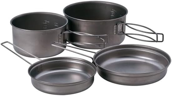 Snow Peak Multi Compact Cook Set, Japanese Titanium, Ultralight and Compact for Camping and Backpacking, Made in Japan, Li...