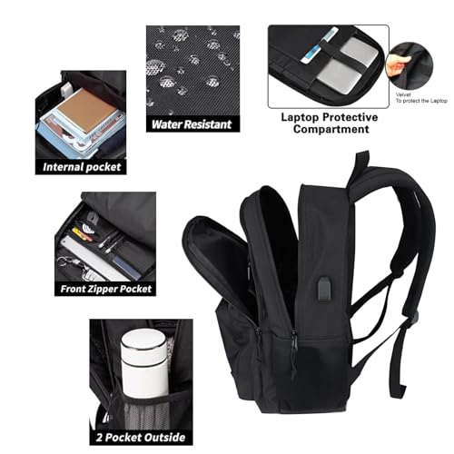 KEOFID Travel backpack for Men and Women, Anti Theft Laptop Backpack with USB Charging Port for Work, Large Bag for Colleg...