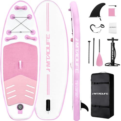 Kids Inflatable Stand Up Paddle Board, Kids Paddle Board with SUP Accessories, Anti-Slip EVA Deck, 7’6’’Child SUP for Kids...