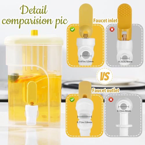 RAMFIYN 1 Gallon Drink Dispenser for Fridge, Water Container with Spigot, Upgraded Gallon Water Dispenser Ice Tea Pitcher ...
