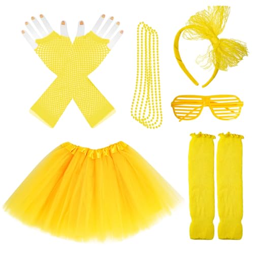 Miayon 1980s Fancy Outfits Dress Costume Accessories for Girl Kids Halloween