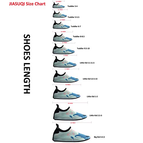JIASUQI Kids Boys and Girls Summer Athletic Water Shoes Aqua Socks for Beach Swimming Pool