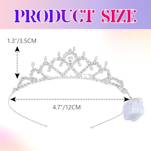 DRESBE Light Up Rhinestone Tiara and Crown Princess Crystal LED Headband Glow Party Hair Accessories for Women and Girls