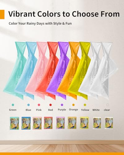 Hitituto Rain Ponchos for Adults - Extra Long Emergency Poncho with Hood, 6/12/24 Family Pack Raincoat, Home Survival Kits
