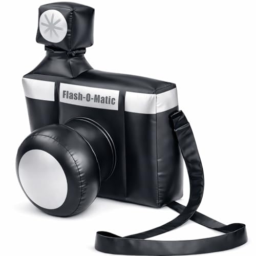 Inflatable Camara | Large Inflatable Clown Camera | Paparazzi & Photobooth Props | Oversized Camera Prop | Black/Silver | ...