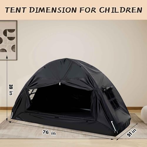 CRAWLBO Bed Tent for Kid Twin Size Bed Canopy,Sensory Breathable Privacy Space Sleeping Drafty Room Dream Tents Indoor Pla...