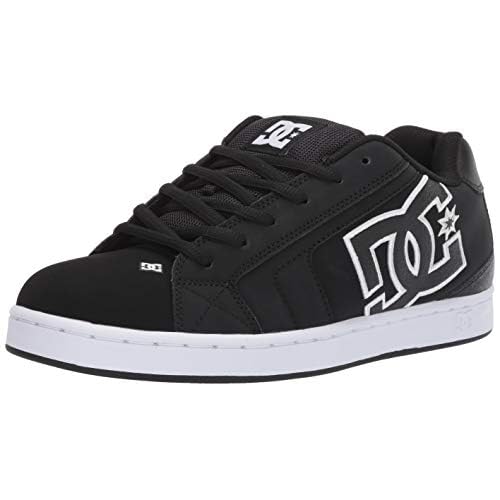 DC Men's Net Skate Casual Shoe, Black/Black/White, 17