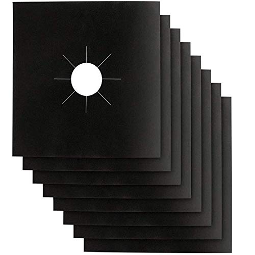 Stove Burner Covers - Gas Stove Protectors Black 0.2mm Double Thickness, Reusable, Non-Stick, Fast Clean Liners for Kitche...